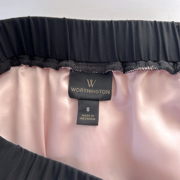 Worthington 2 Piece Short Sleeve Blouse M Light Pink & Lace Pleated Skirt Pink 8 - Picture 11 of 13